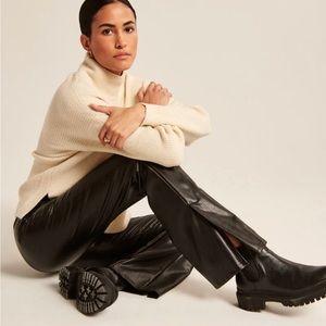 NWT FLARE FAUX LEATHER ABERCROMBIE AND FITCH PANTS